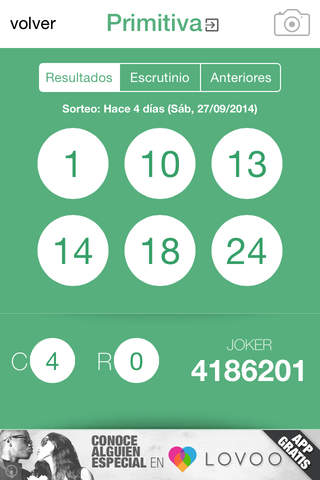 CG: Resultados de lotería screenshot 2