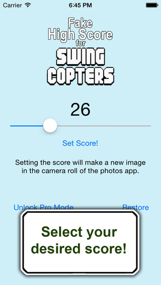 Fake High Score for Swing Copters