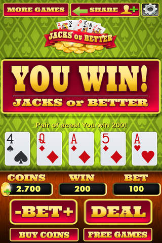 `` AAA-Casino-JacksOrBetter-VideoPoker! screenshot 4