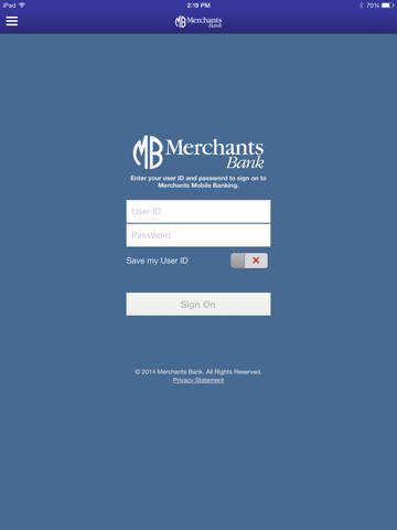 Merchants Mobile Banking for iPad