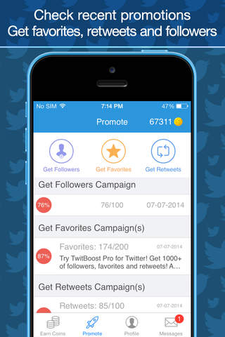 TwitBoost for Twitter - Get 1000+ followers, retweets, favorites for your tweets screenshot 2