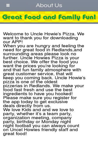 Uncle Howie's Pizza Inc screenshot 2