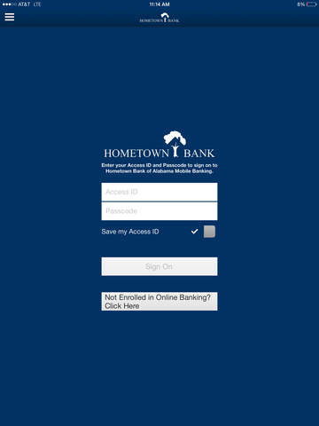 HomeTown Bank of Alabama Mobile iPad Version
