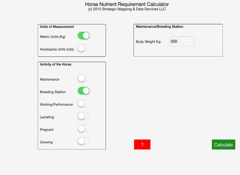 Horse Nutrient Requirement Calculator screenshot 2