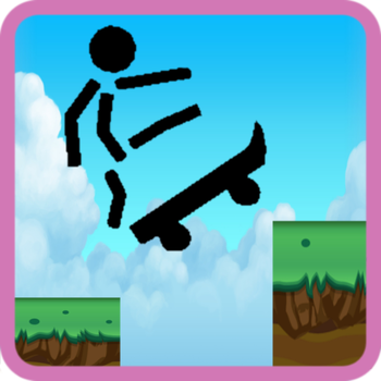 Skater skateboard stickman LOGO-APP點子