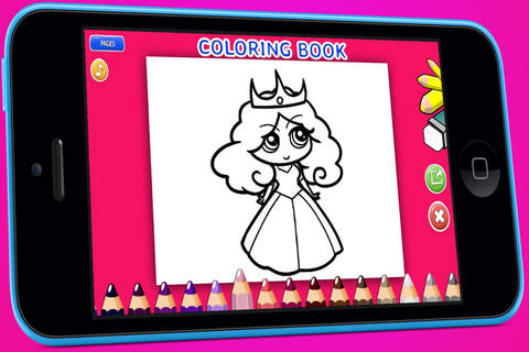 Princesses Coloring Book - Free App for Girls screenshot 2
