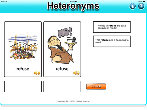 Heteronyms Learning Game screenshot 2