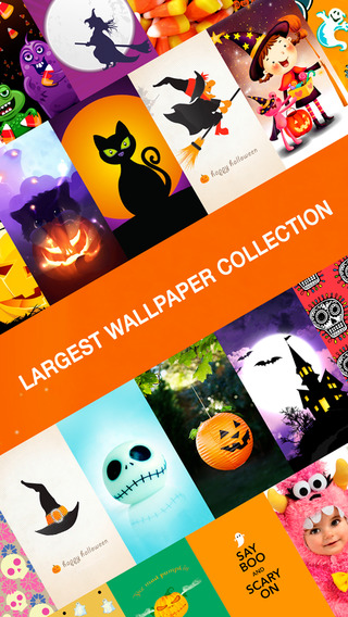 Halloween HD Wallpapers ® - Spooky Scary background of Jack-o’-lantern costumes pumpkin candies ghos