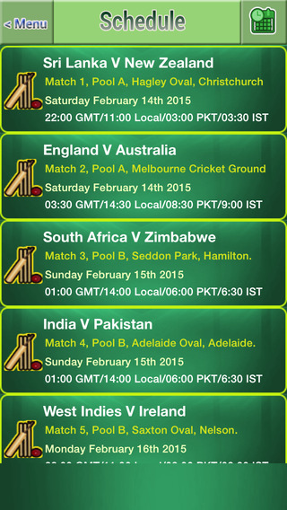 免費下載運動APP|Cricket Schedule WC Twenty15 app開箱文|APP開箱王