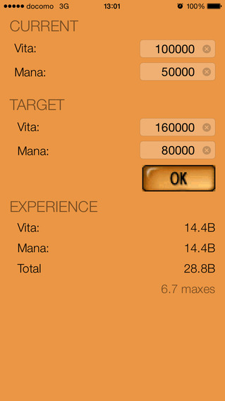 Experience Calculator - for Nexus TK