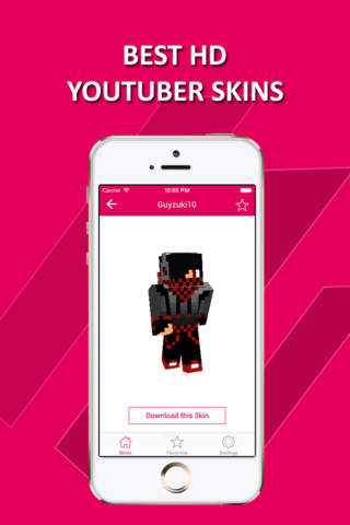 HD Youtuber Skins Lite - Best Skins for Minecraft PE screenshot 2