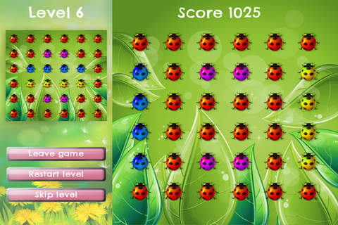 Bug's Line - FREE - Shift Rows And Match Lady Bugs Puzzle Game screenshot 3