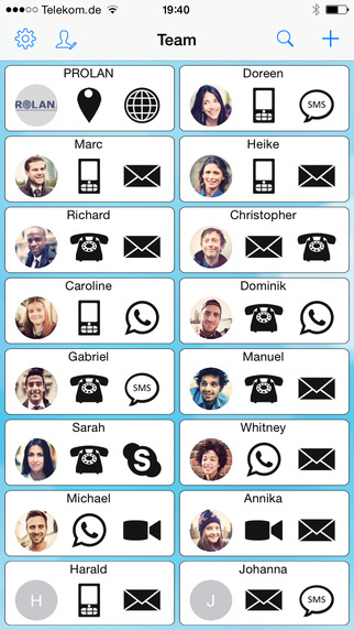 PROLAN Team - Contacts QuickDial Chat Navigation