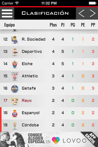 FutbolApp - Rayo Edition screenshot 2