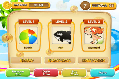 Splashy Beach Slots with Mermaid & Golden Fish Casino Free screenshot 3