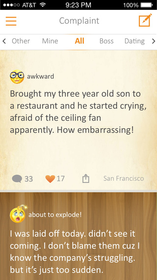 【免費社交App】Complaint - Let out frustrations and share complaints with the world-APP點子