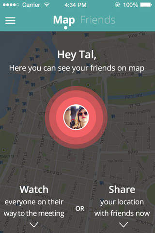 Meetiz – Location sharing and communicating with friends in real time up to your meeting screenshot 2