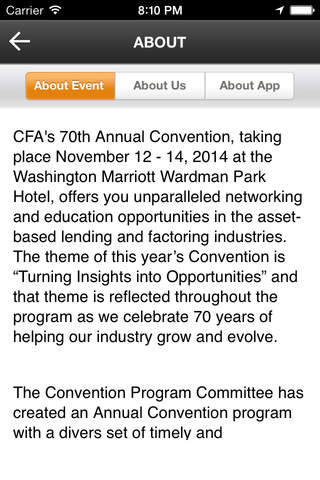 CFA's 70th Annual Convention screenshot 2