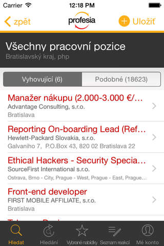Profesia.cz screenshot 2