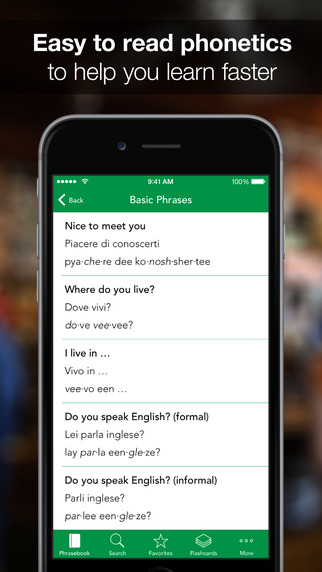 【免費旅遊App】SpeakEasy Italian ~ Offline Phrasebook and Flashcards with Native Speaker Voice and Phonetics-APP點子