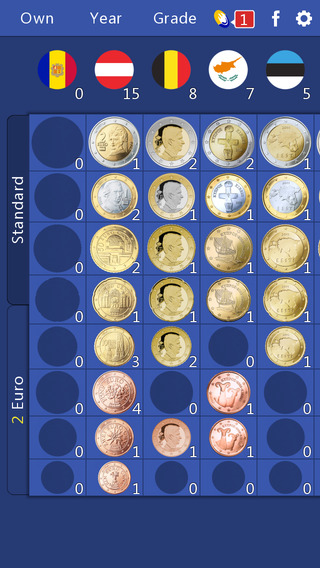 Euro Coin Collection - with 2 Euro Commemoratives
