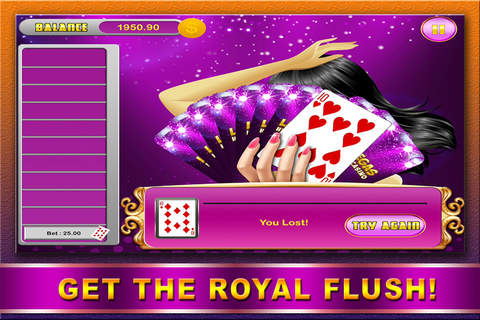 Aaaah! Las Vegas Hi Lo Card Casino Video Poker Jackpot! screenshot 2