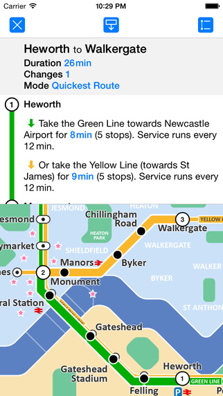 Tyne and Wear Metro - Map and route planner by Zuti
