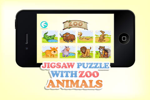Jigsaw Puzzle With Zoo Animals - Preschool Learning Game for Kids and Toddlers screenshot 2