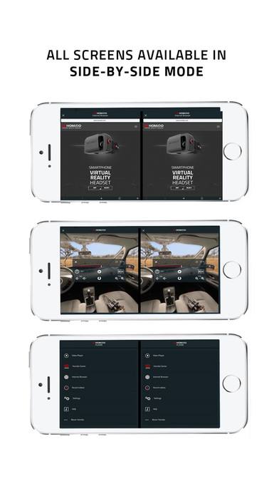 Screenshots of Homido 360 VR player for iPhone