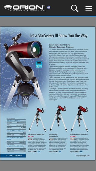 Orion Telescopes Binoculars Catalogs