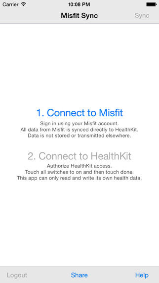 Health Sync for Misfit Shine and Flash