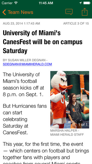 Canes Football -News Photos and Stats App