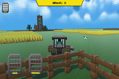 Block Farming Simulator 2015 - 3D Tractor and Harvester Craft Mini Game screenshot 4