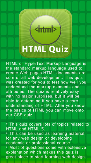 HTML Hyper Text Markup Language Quiz