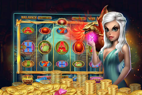 AAA Vikings Queen of Dragons Slots - Golden Era of Thrones 777 Slot Machine Game. screenshot 2