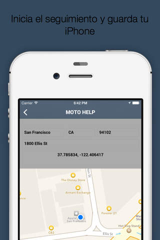 Moto Help (Envía alertas por sms y mail para dar seguridad en tus viajes) screenshot 3