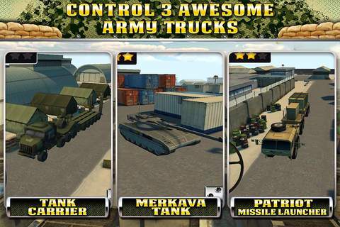 Monster Army Trucks Parking 3D Real Battle Tank, Missile Launcher and Armour Truck Driving School screenshot 2