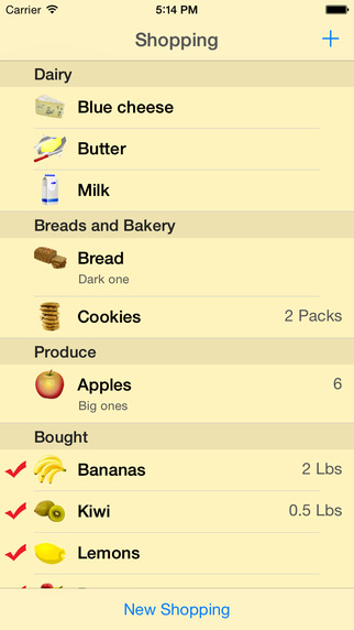 Shopping List - quick and easy