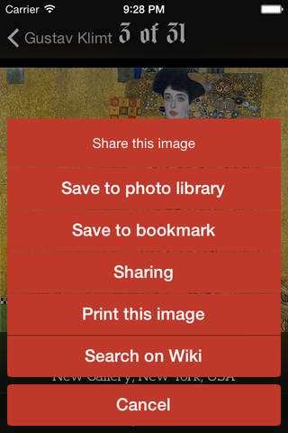Gustav Klimt lifework screenshot 3