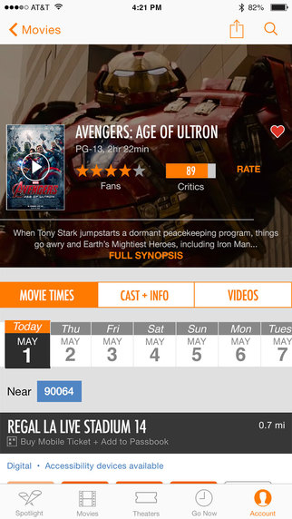 【免費娛樂App】Fandango Movies – Times & Tickets-APP點子