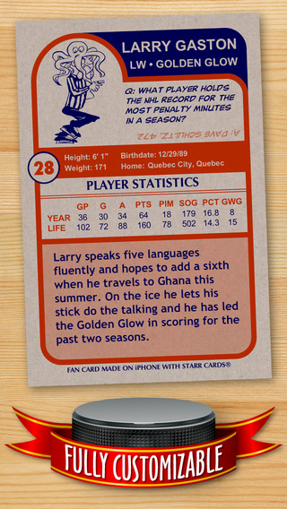 免費下載運動APP|FREE Hockey Card Template — Create Personalized Sports Cards Complete with Hockey Quotes, Cartoons and Stats app開箱文|APP開箱王