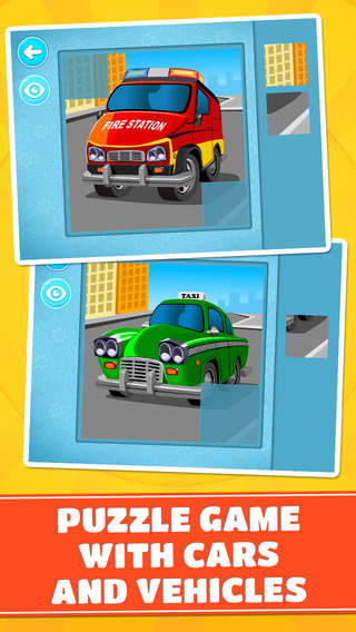 Cars and Vehicles Puzzle - Logic Game for Toddlers Preschool Kids and Little Boys