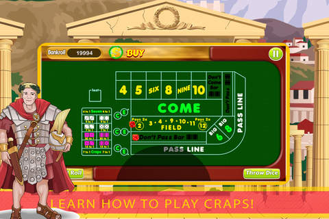 Caesar Rules Craps HD - Roll the dice and beat the odds screenshot 2