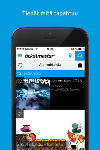 Ticketmaster Suomi screenshot 2