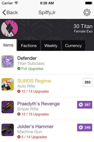 Profiler for Destiny screenshot 2