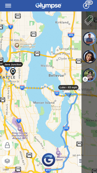 Glympse - Share GPS location with friends and family