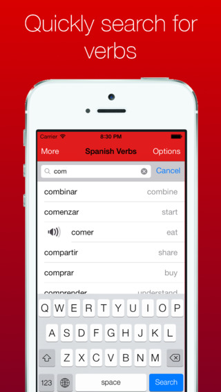 【免費教育App】Spanish Verb Conjugator (now with audio for top 50 verbs)-APP點子