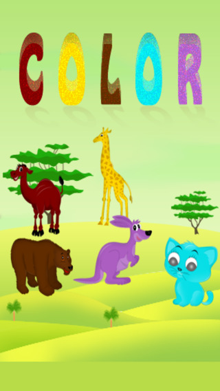 Spelling and Color Cute Animals Cartoons