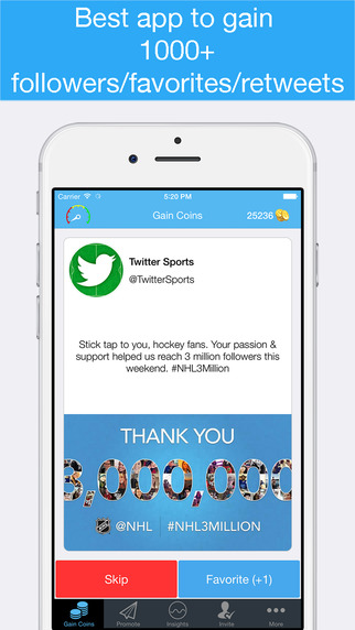 TweetRise for Twitter - Get 1000+ followers favourites retweets to accelerate your Twitter profile