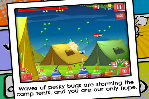 Bugs Raid Tent Defense - FREE - Blast Pesky Insects Tower Strategy Game screenshot 2